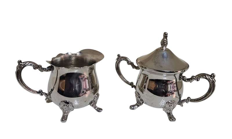 Small Silver Plated Sugar & Milk Creamer