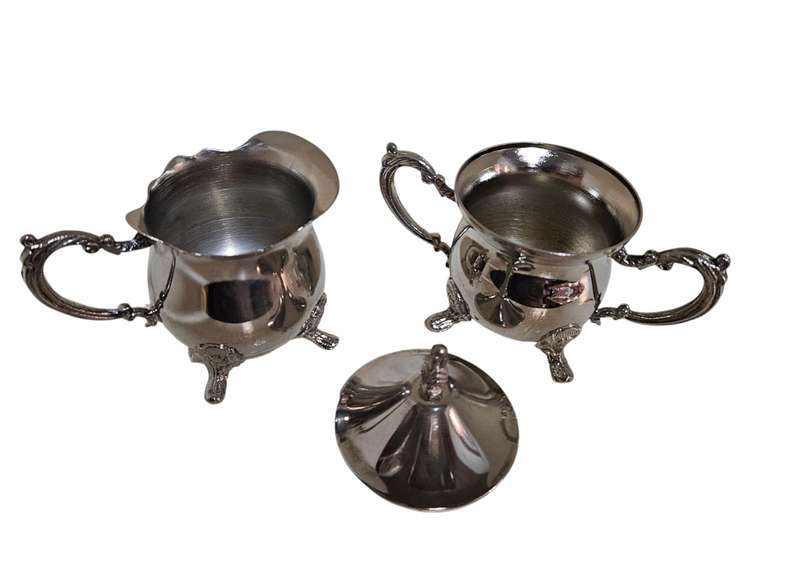 Small Silver Plated Sugar & Milk Creamer