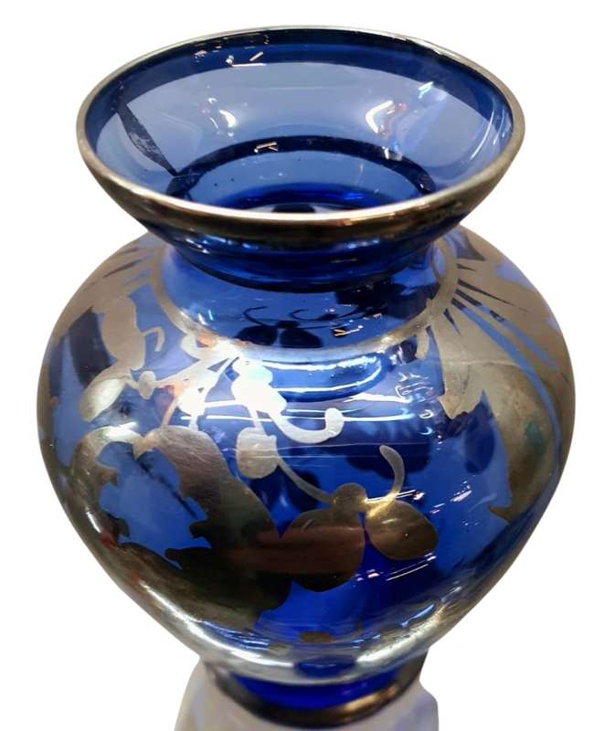 Cobalt Blue & Sterling Silver Vase
