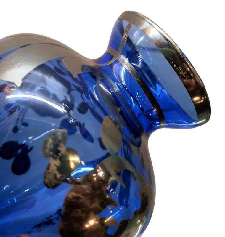 Cobalt Blue & Sterling Silver Vase