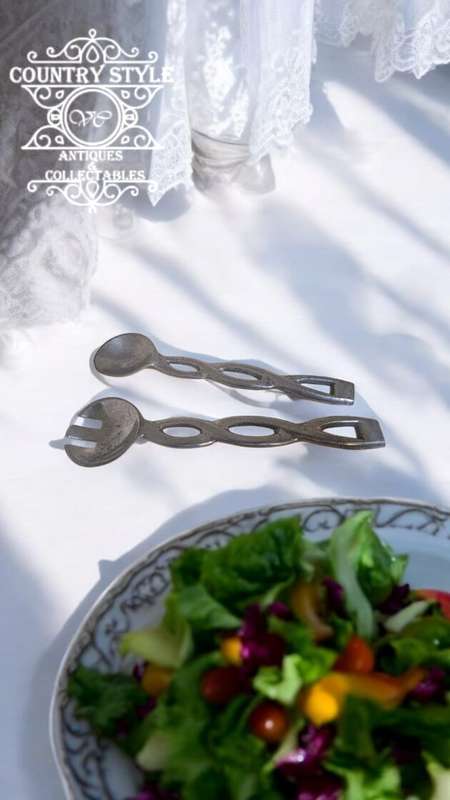 Pair Carrol Boys Style Salad Spoons