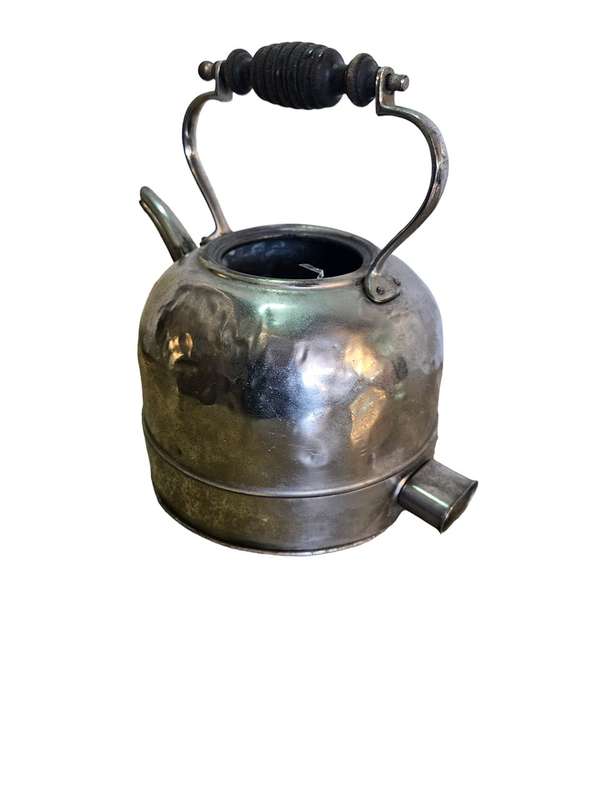 Antique silver metal kettle