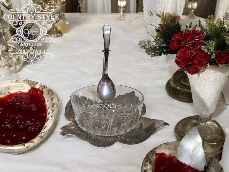 Silver Plated & Crystal Jam Holder