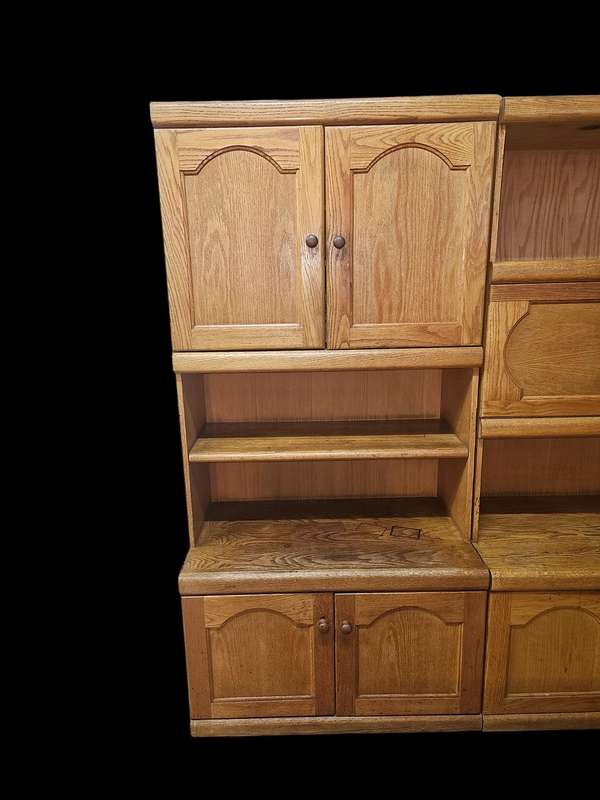 Large 3-Piece Oak Bookshelf