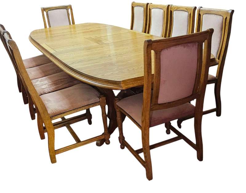 Vintage Artecasa 1983 Oak 10-seater extendable dining room Set