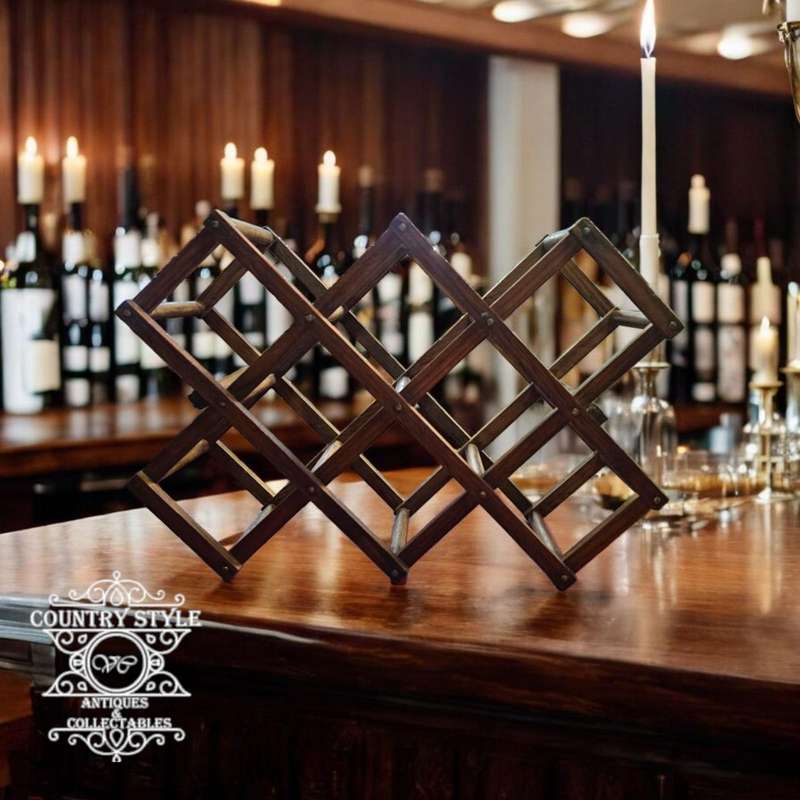 8 Bottle Wooden Honeycomb Wine Rack