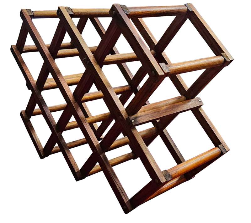 8 Bottle Wooden Honeycomb Wine Rack