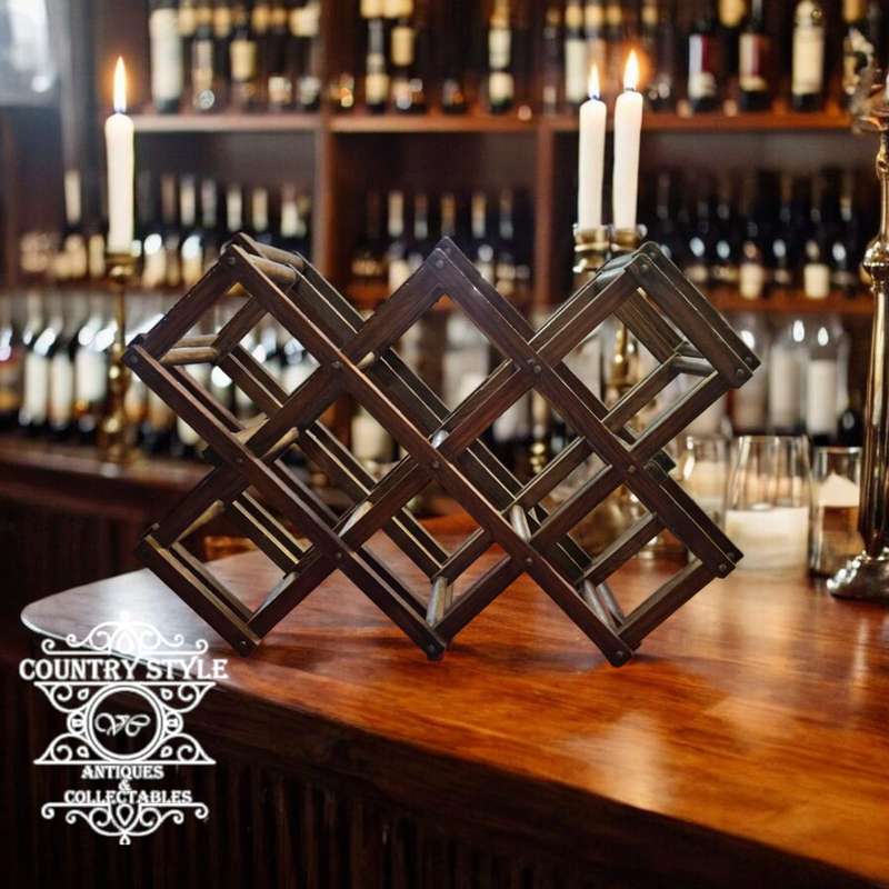 8 Bottle Wooden Honeycomb Wine Rack