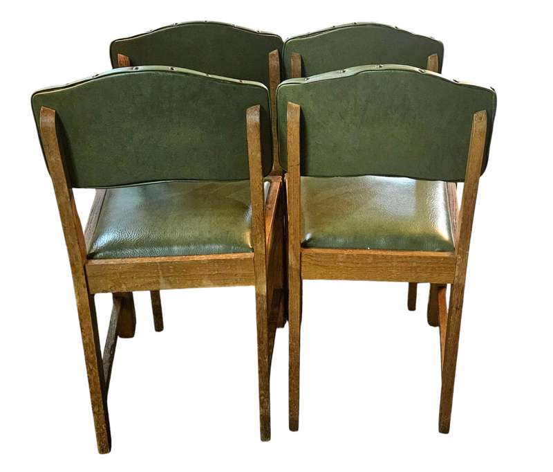 Set of 4 Art Deco Oak Dining Chairs