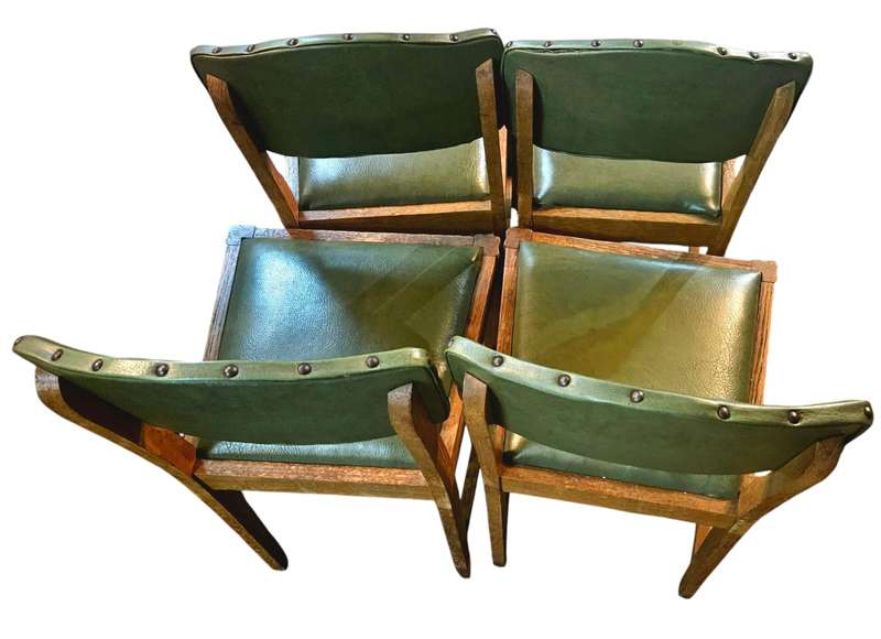 Set of 4 Art Deco Oak Dining Chairs