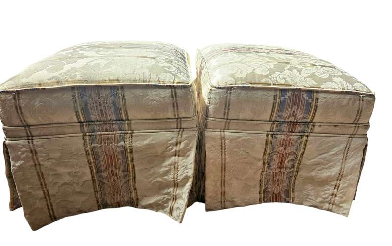 Pair of Queen Anne foot stools/ottomans