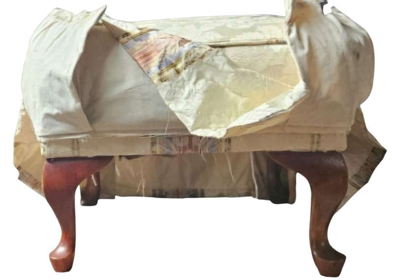 Pair of Queen Anne foot stools/ottomans