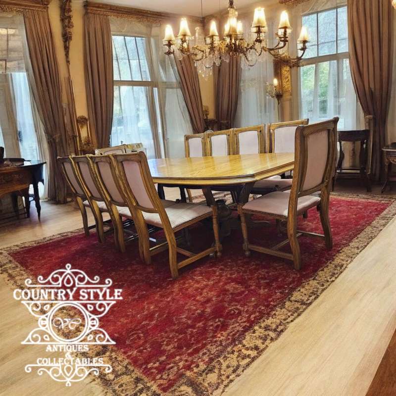 Vintage Artecasa 1983 Oak 10-seater extendable dining room Set