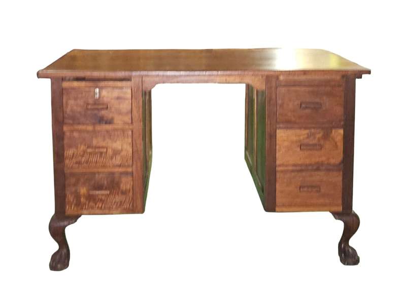 Imbuia 6 Drawer Desk