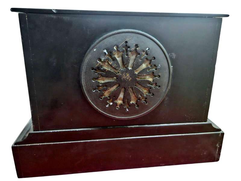19th-century French slate stone mantel clock