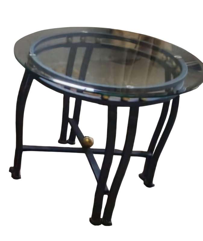 Set of 3 Glass & Metal Tables
