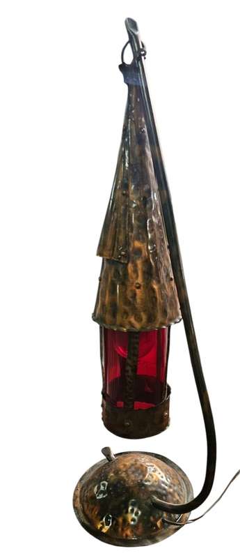 Arts & Crafts Style Hammered Copper Lantern