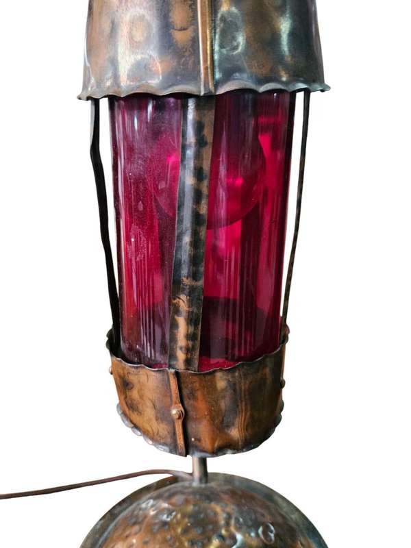 Arts & Crafts Style Hammered Copper Lantern