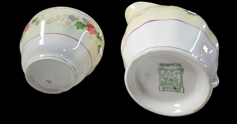 Grindley Cream Petal Milk Creamer & Sugar Bowl