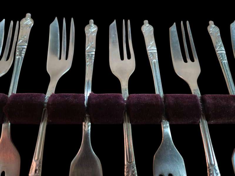 12-piece set of vintage apostle cake forks