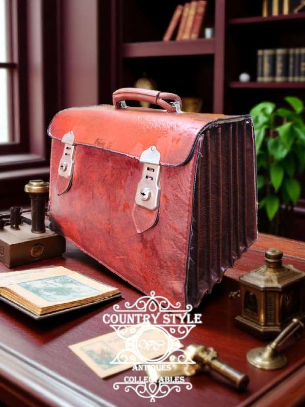 Vintage brown leather briefcase