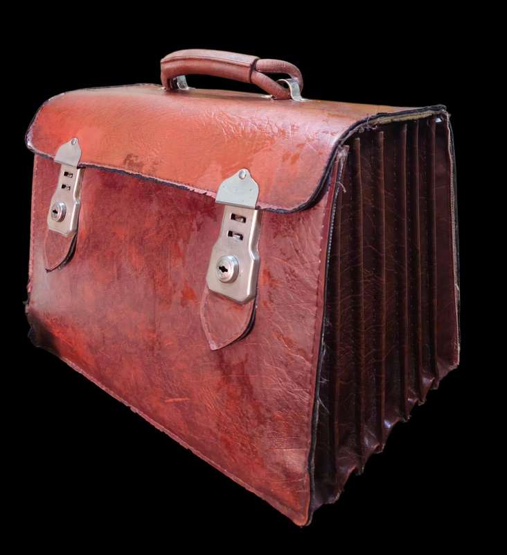 Vintage brown leather briefcase
