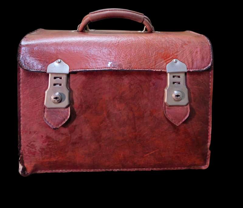 Vintage brown leather briefcase