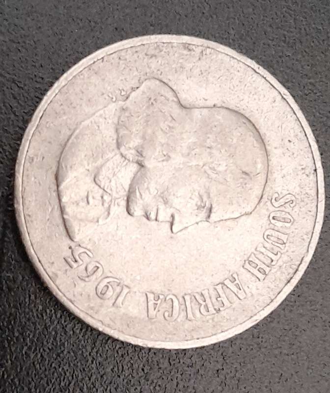 1965 old south african 10c coin english legend