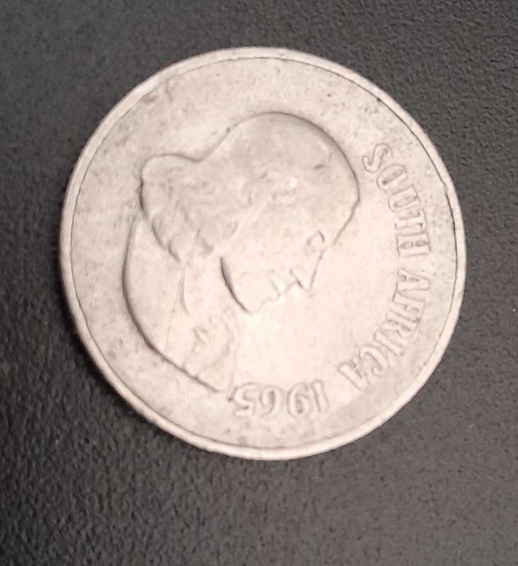 1965 old south african 10c coin english legend