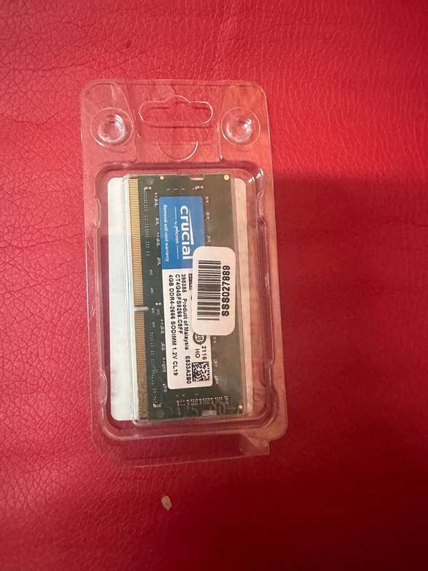 CRUCIAL 4GB DDR4 2666MHZ So-Dimm. Laptop RAM