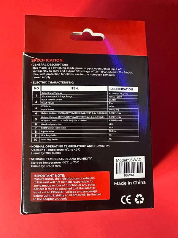 Universal Laptop Charger 12V - 24V Itrust