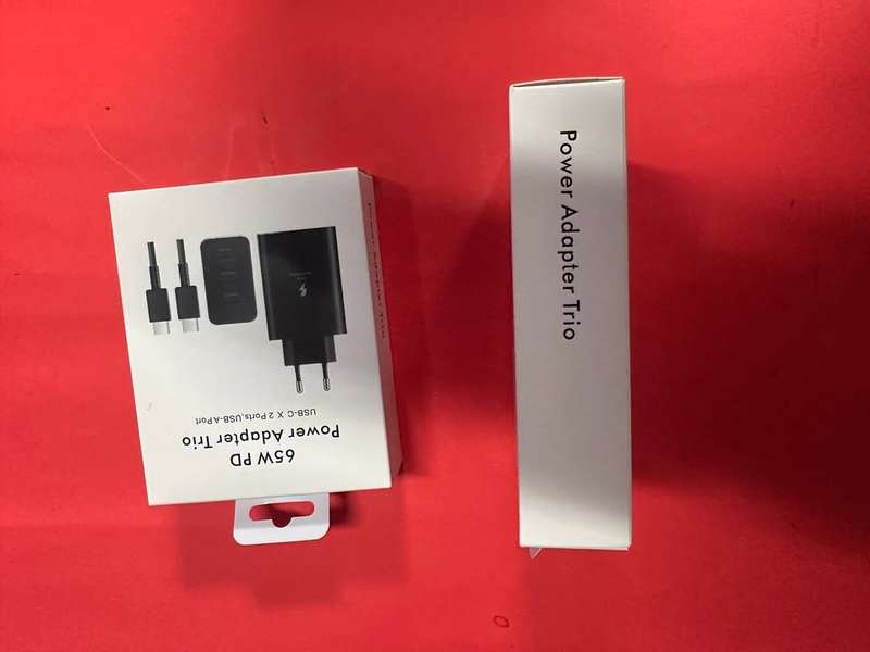 65W PD Super Fast Charging Power Adapter Trio Charger USB-C x 2 Ports, USB-A Port - Black