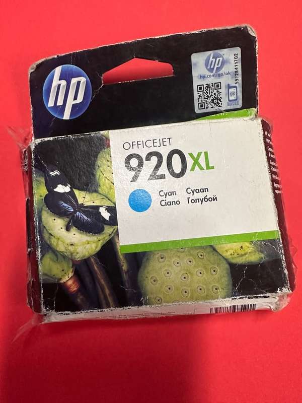 Genuine HP 920XL Cyan Officejet Ink Cartridge for HP 6000, 6500, 6500A Printers