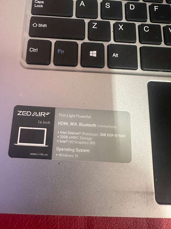 iLife Digital Zed Air 14-inch Laptop (Celeron N3350/3GB/32GB eMMC/Win10 /Intel HD 500 Graphics)