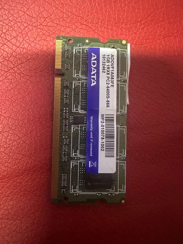 1GB PC2-6400S 200-Pin Laptop Memory: Adata  - 1GB 800Mhz PC2-6400S 1.8V 200-Pin SODIMM Laptop Ram