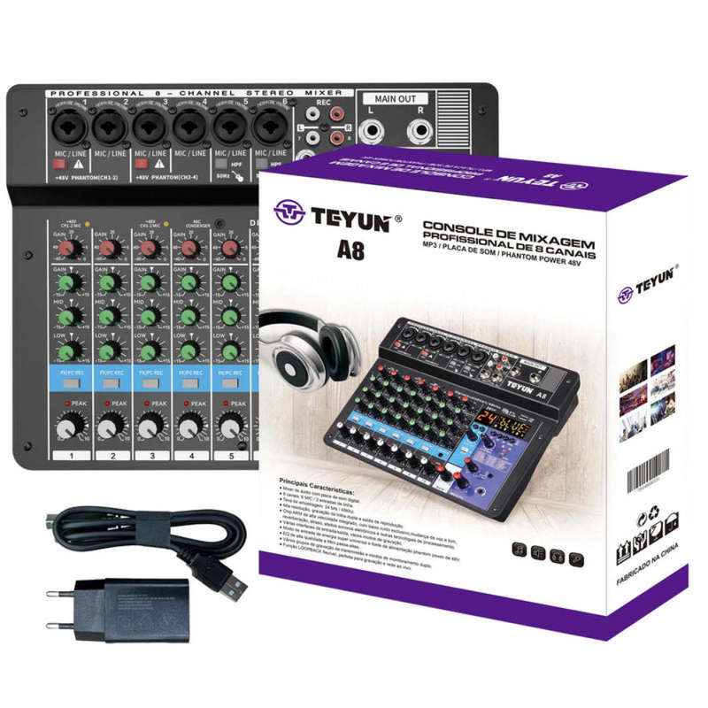 Teyun a8 8 channel Mixer & Audio interface