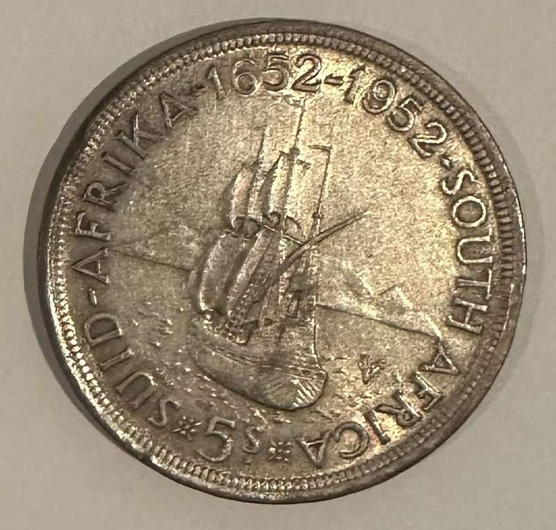 1952 5 Shilling Crown Union of South Africa coin 14.14g Pure Silver