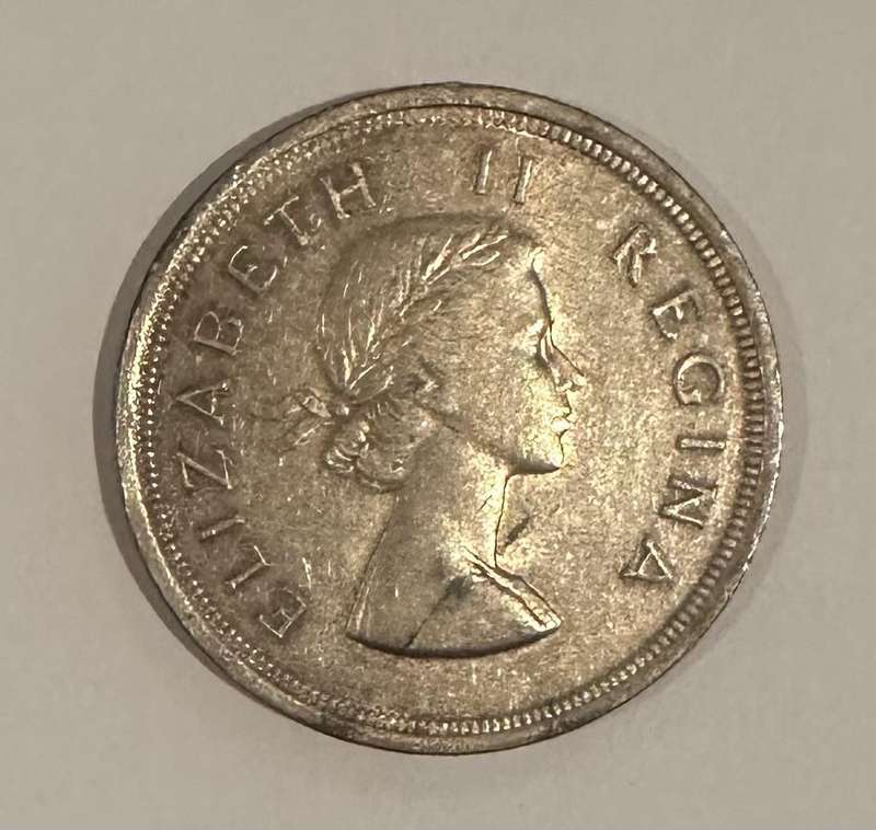 1953 5 Shilling Union of South Africa coin 14.14g Pure Silver