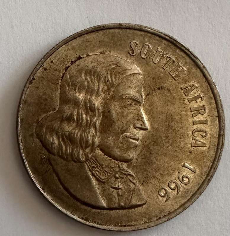 1966 South Africa Silver R1 Coin English silver