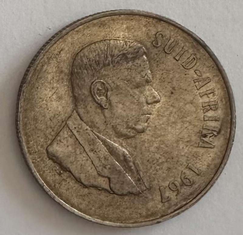 1967 South Africa Silver R1 Coin Afrikaans silver