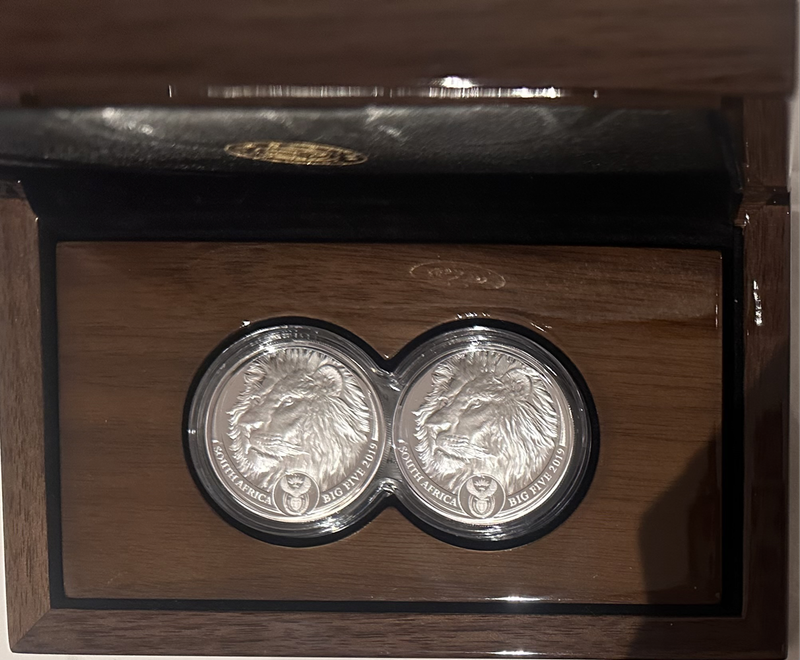 2019 Proof R5 Lion double capsule Silver coin 2 x 1oz