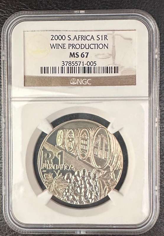2000 Wine R1 UNC silver coin MS67 NGC HIGH GRADE- only 712 minted