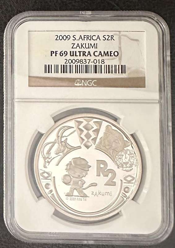 2009 Zakumi Maskot World Cup R2 1oz Silver coin PF69 NGC
