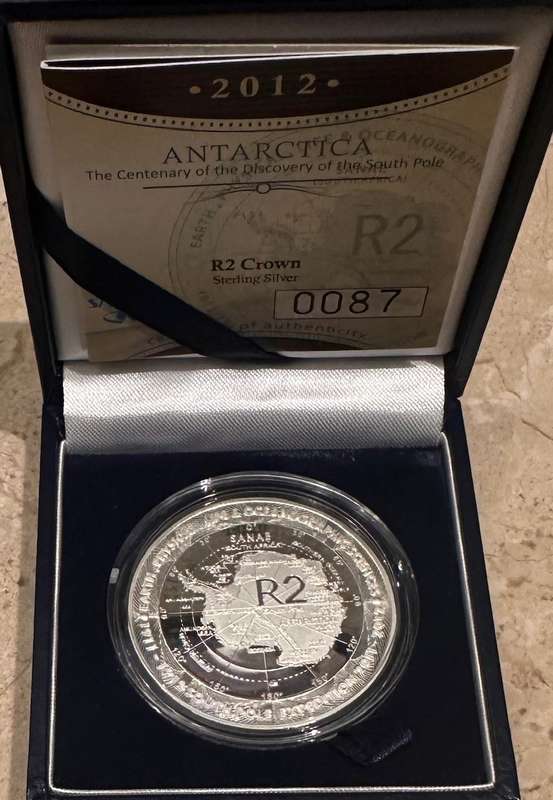 2012 Proof Antarctica Silver 1oz R2 coin with box and COA