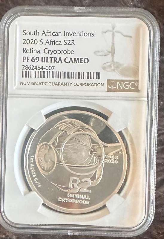 2020 Proof R2 Retinal 1oz Silver coin Last of the Invention series - low mintage 171 PF69 NGC Graded