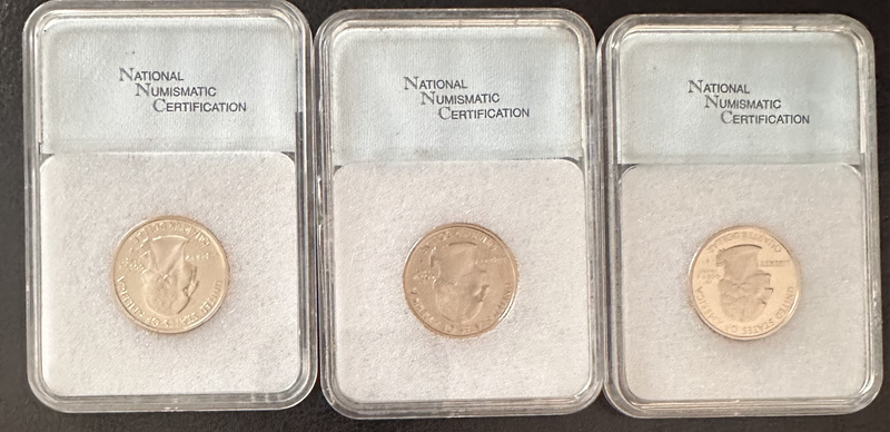 3 x PR70 Deep Cameo  25c USA coin