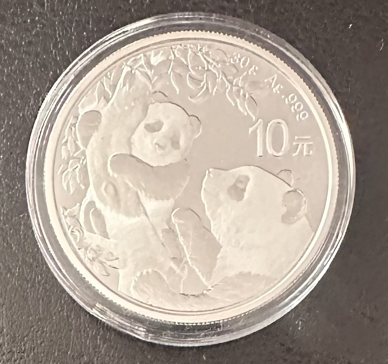 2021 China Panda 30g silver coin BU