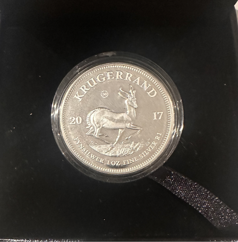 2017 Proof Silver 1oz Krugerrand coin 50th anniversary Rare with box and cert
