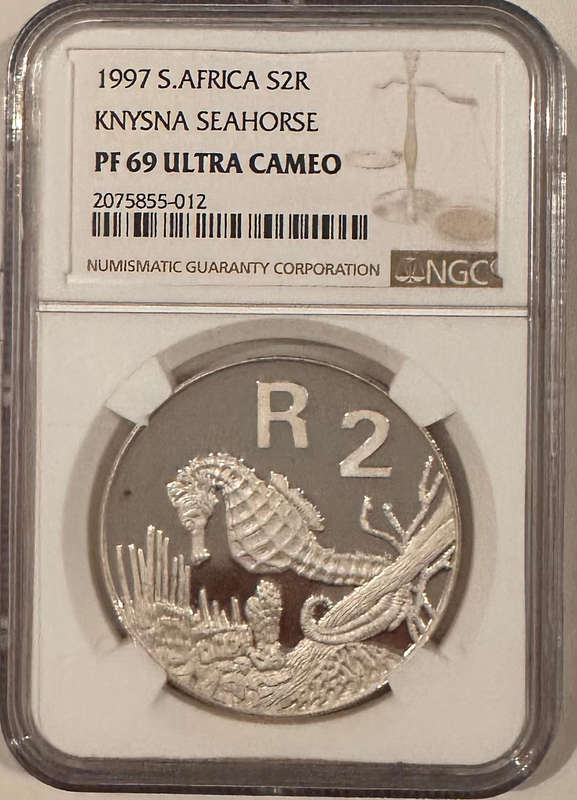 1997 KYNSNA SEAHORSE R2 1oz Silver coin PF69 NGC