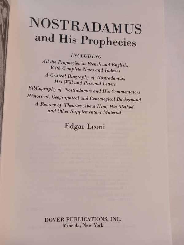 Nostradamus and his Prophecies by Edgar Leoni